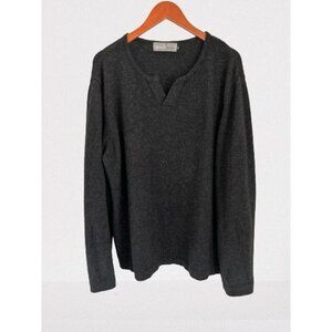 MERINO MINK Sweater Charcoal Gray Wool Knitted Size Med